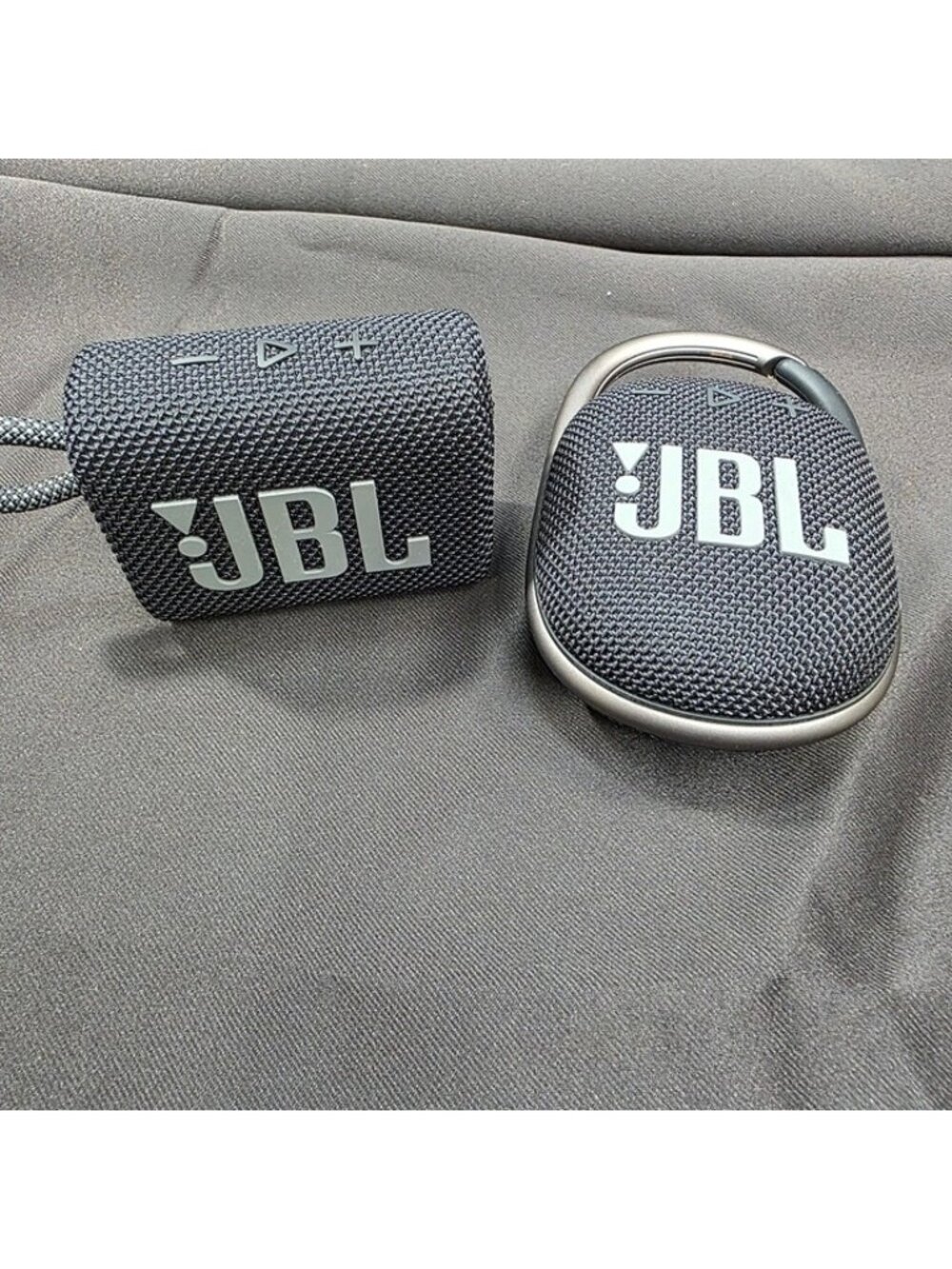 Lot of 2 JBL Portable Bluetooth Speakers - Go 4 & Clip 4 (Black)